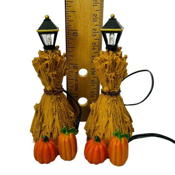 Department 56 CORN STALK LANTERNS Set of 2 in Box with Lights - Picture 9 of 12